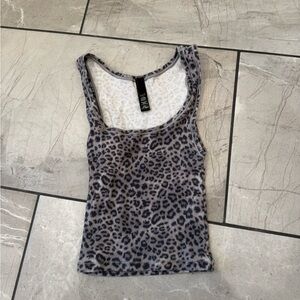 XXS SKIMS Animal Print Tank Top - Black and Cream